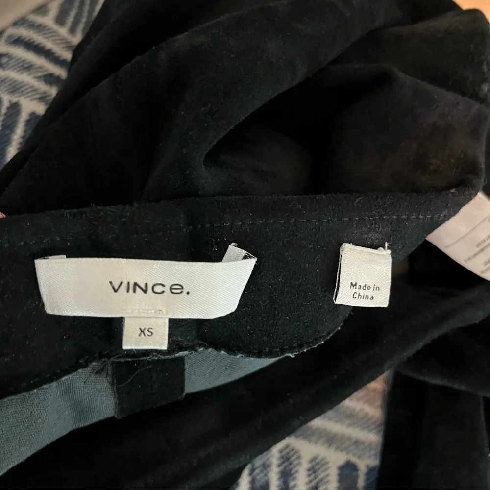 Vince Suede Lamb Leather Leggings Straight Leg Pants